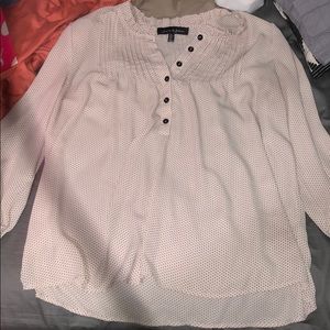 Pink with black polka dot blouse